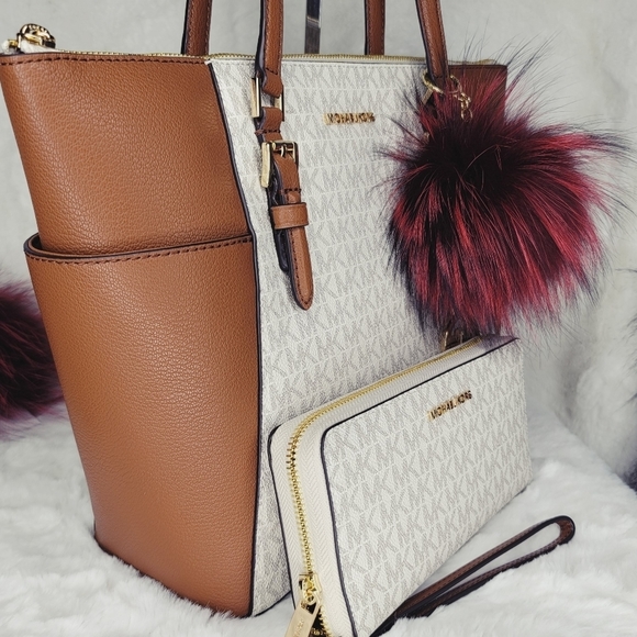 Michael Kors 3 SET Purse Tote  Handbag Shoulder Bag Wallet Designer Matching - Picture 9 of 14